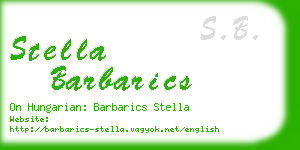 stella barbarics business card